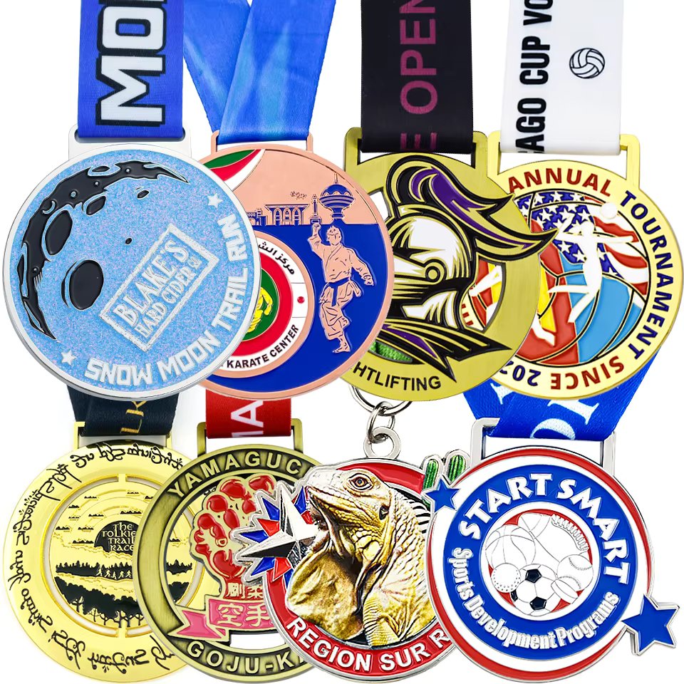 Manufacturer Custom Basketball Metal Badminton Award Soccer Football Cup Sports Chess Medals and Metal Medal 3d product image