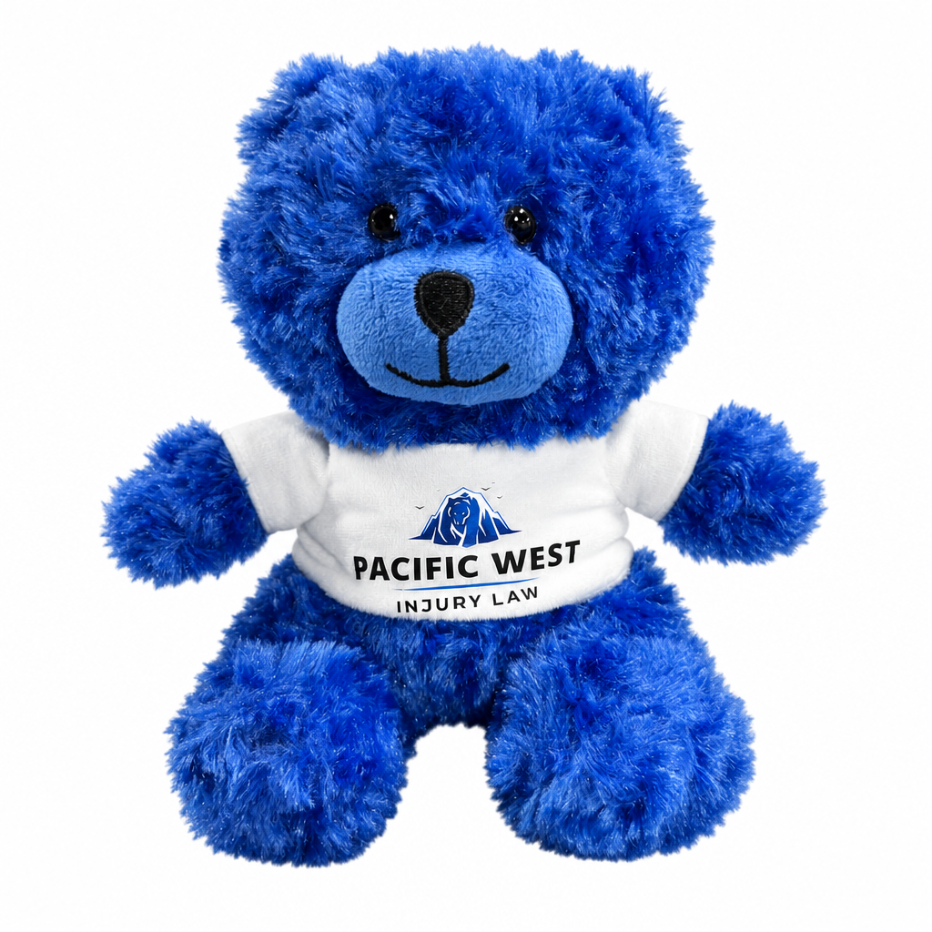 Pacific West branded blue plush bear