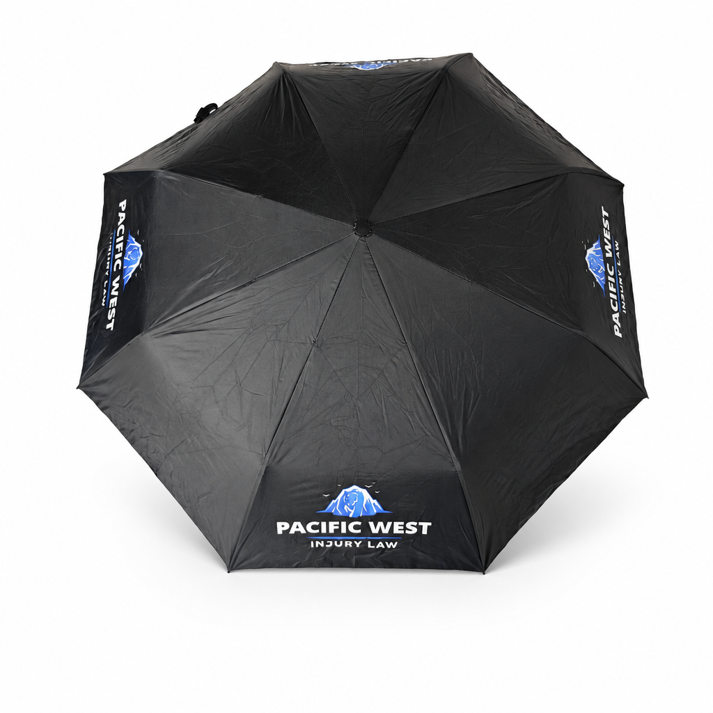 Pacific West branded folding umbrella